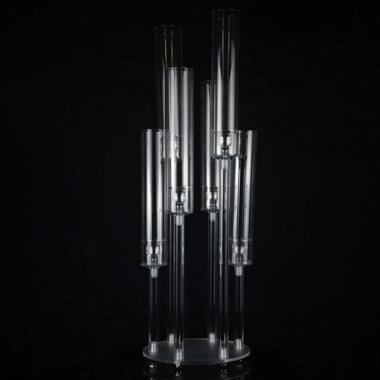 Zhuoyun Crystal 4 5 8 9 Arms Glass Tube Candle Holder Christmas Wedding Party Home Decoration Transparent Candelabra