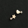 2026 Trendy Design Sterling Silver Custom Heart and Star Women Stud Earrings