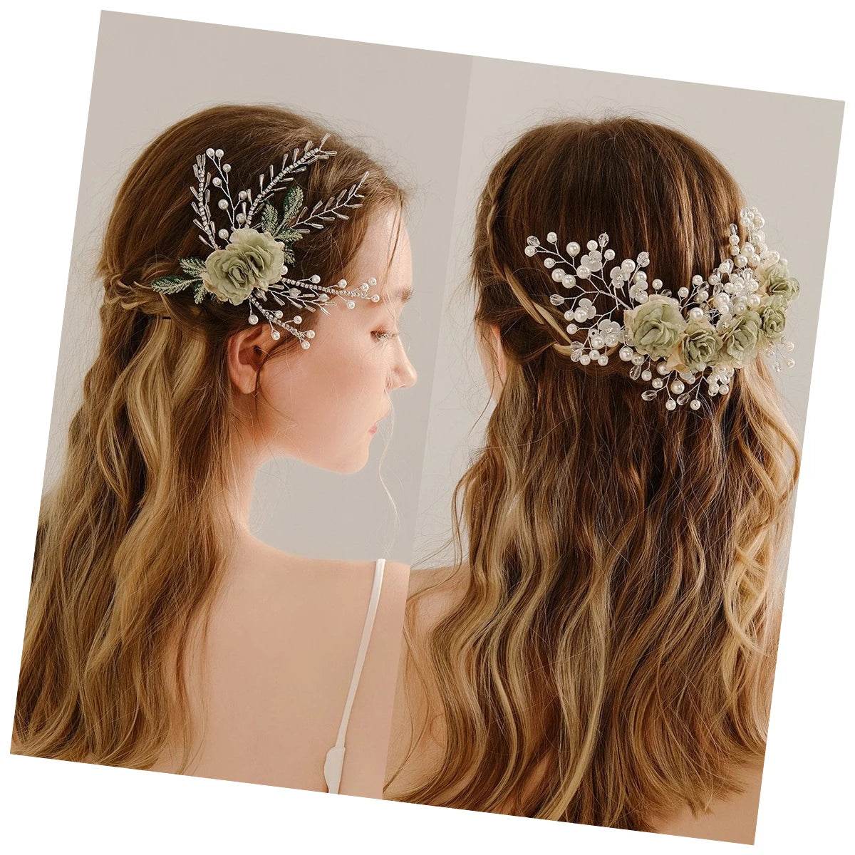 Wholesale Floral Bridal Headpiece Bridesmaids Wedding Headband Pearl Bridal Headpiece Wedding Hair Accessories