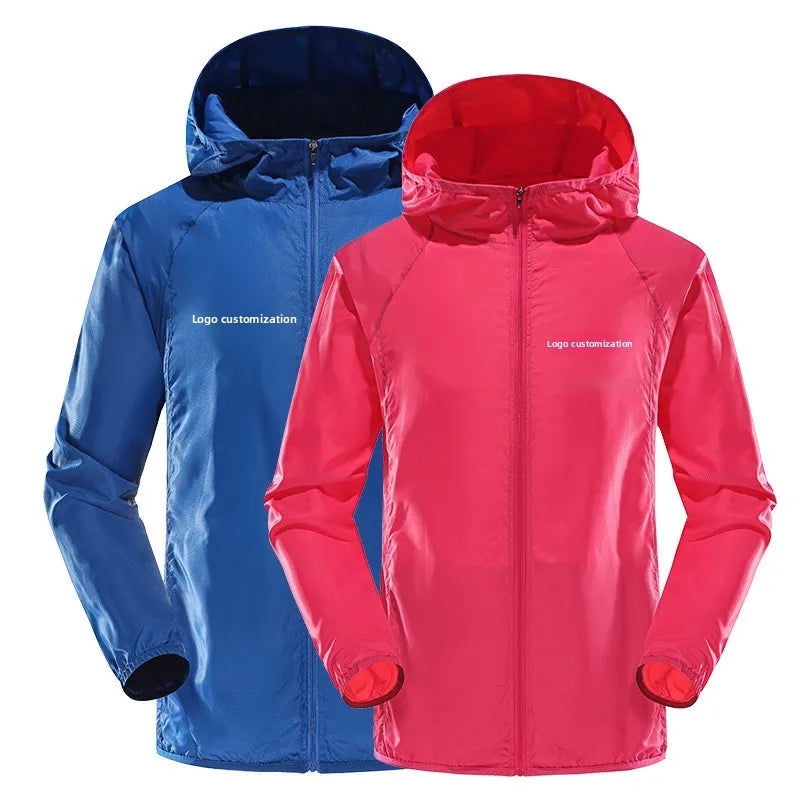 Men's and Women's Outdoor Sports Hooded Overalls Canvas Fabric 100g Custom Logo Printed Couples Activity Clothing