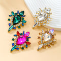 2024 New Arrival Fashion Jewelry Crystal New Colorful Diamond Earring Full Rhinestone Water Drop Diamond Bridal Crystal Earrings