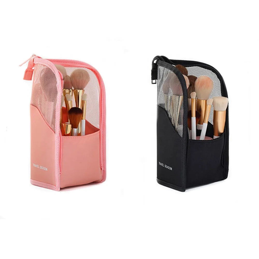 Women's Small Clear Makeup Bag Organizer Multi-Functional Portable Travel for Toiletry Cosmetic Case with Zipper Closure