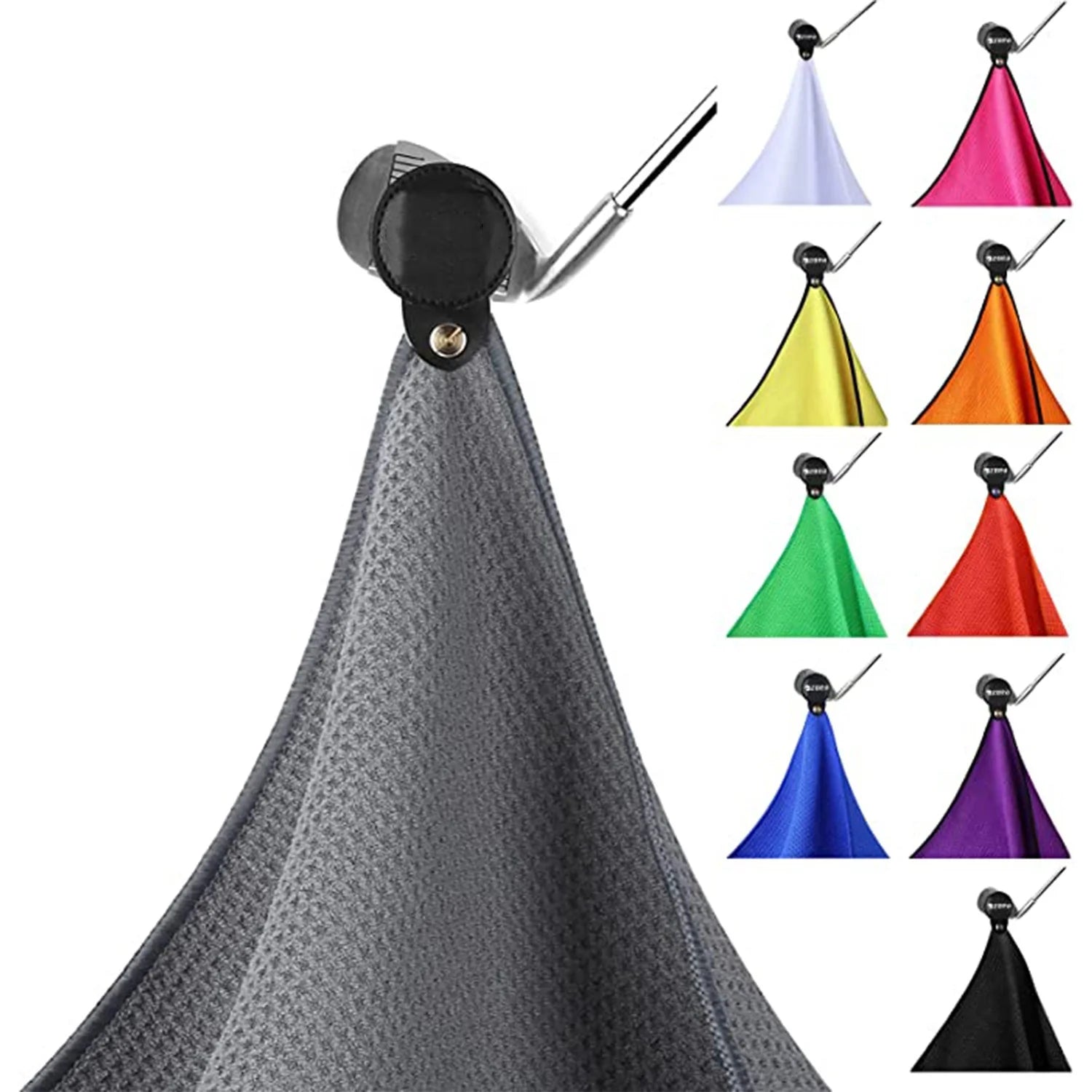 Custom Microfiber Golf Towel with Magnetic Feature Ultra Absorbent Fast Drying Eco-Friendly Sports Pattern Customizable Logo
