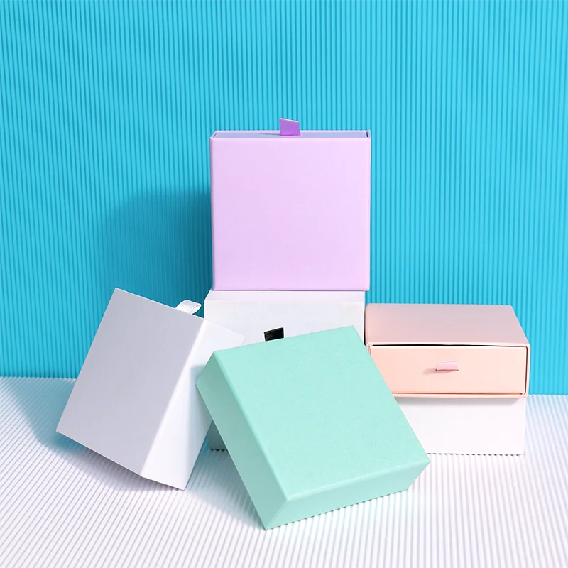 White Paper Box for Packaging Earring Jewelry Box Gift Cardboard Boxes Diy Jewelry Display Storage Packing