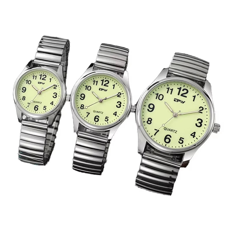 Bulk Wholesale Luxury Silver Stainless Steel Men Watch Women Custom Logo Full Luminous Quartz Watches Relojes