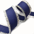 2022 New Arrival 10mm Wholesale Glitter Frizz Frayed Ruffle Gold Metallic Edge Grosgrain Ribbon for Box Wrapping Packing