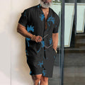 Summer Hawaiian Resort Print Set Men's Shorts Shirt Casual Beach Short Sleeve Two Piece Sets Beach Men Shirts