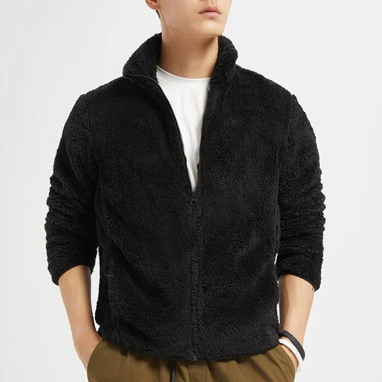 New Warm Fleece Jacket Men Zipper Windbreak Mens Winter Jacket Loose Oversize Coat Men Women Hip Hop Fleece Padded Jacket