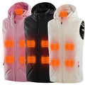Washable 11 Heating Zone Carbon Fiber USB Battery Power Bank Electronic Far Infrared Thermal Heated Puffer Vest With Hood