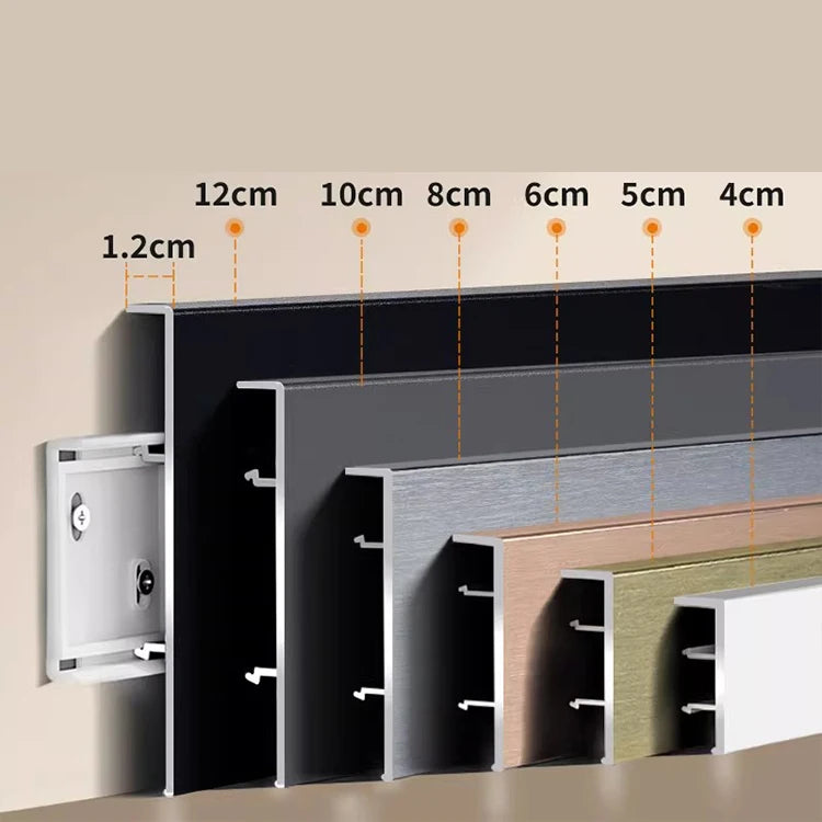 Aluminum Alloy Baseboard Snap-on Wood-grain Floor-edge Trim Metal Baseboard Aluminum Profile Custom Manufacturer
