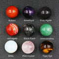 25mm Chakra Healing Gemstone Crystal Ball Set Natural Quartz Gemstones Sphere for Healing Meditation Feng Shui Home Decoration