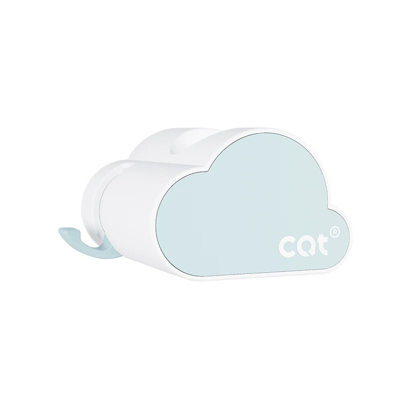 Single-Tier Wall-Mounted Icy White Cloud Shape Plastic Rack Non-Folding Multi-Use Cleaning Tools Organizer for Mop Broom Holding