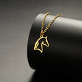 Myshape Fashion Cute Animal Horse Pendant Necklace for Women Girls Stainless Steel Gold Color Chain Necklaces Gifts Wholesale