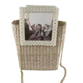 Wholesale Summer Fashion Women's Beach Tote Bag Natural Raffia Straw with Two Handles and Letter Decoration