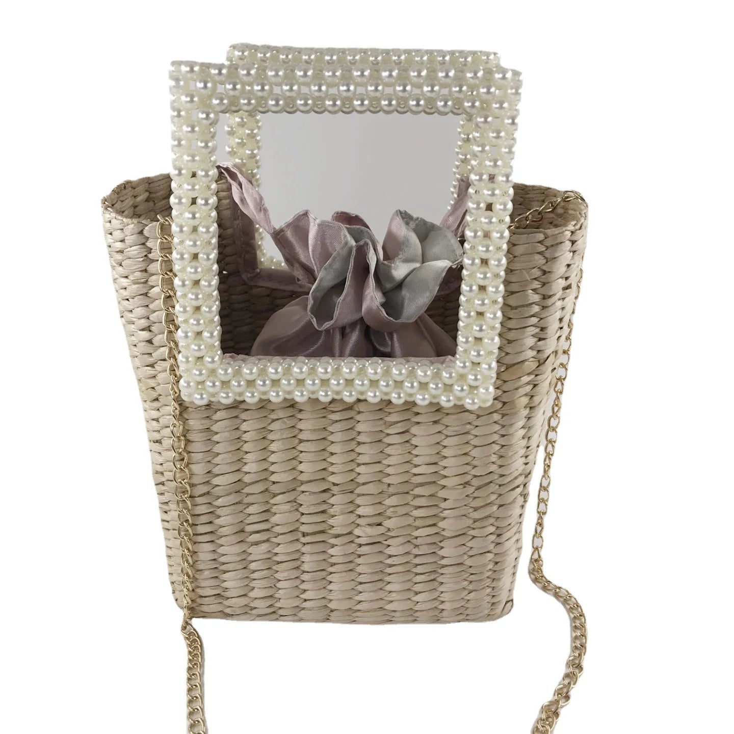 Wholesale Summer Fashion Women's Beach Tote Bag Natural Raffia Straw with Two Handles and Letter Decoration