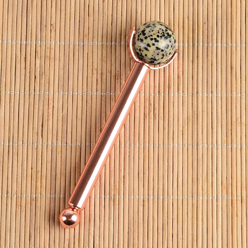 HZ 100% Natural pink Jade Facial Roller Single Head Rose Quartz Roller Skin Care Serum