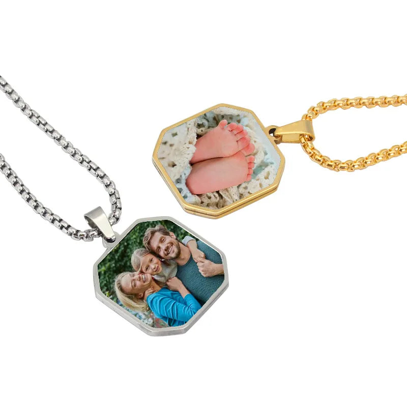 Romantic Style Magic Stainless Steel Picture Pendant Necklace Claw Setting Inlay Heating Fashionable Gift Jewelry