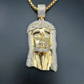 DUYIZHAO Wholesale Hip Hop Jewelry Polishing Large Iced Jesus Face Pendant Necklace Jewelry