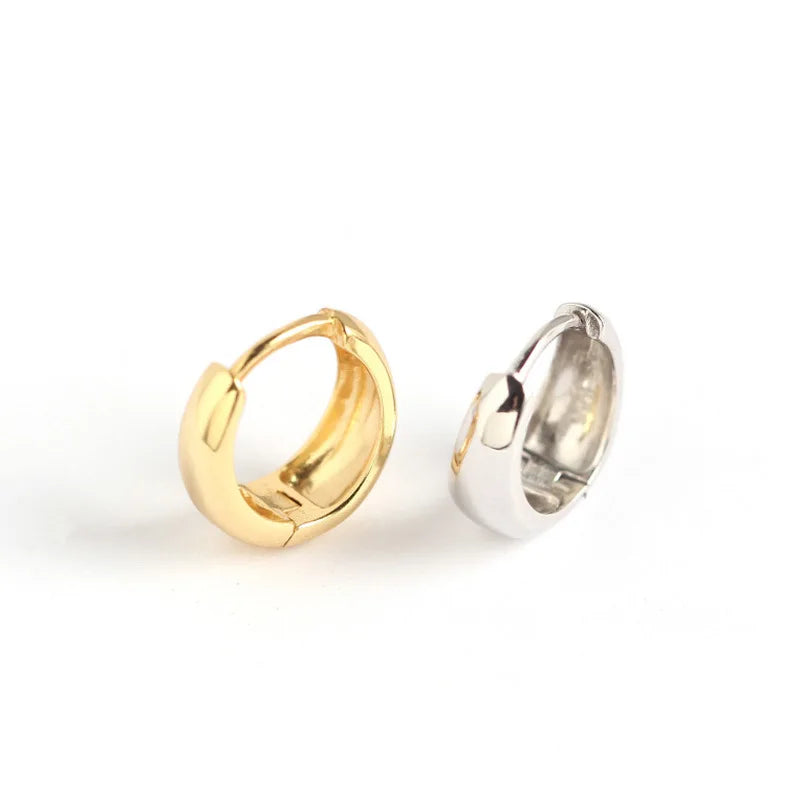 Round Design South Korea Trendy High Polish Smooth Gold Plated Earrings