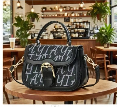 2025 Trendy Luxury PU Leather Women's Crossbody Handbag Large Capacity Designer Shoulder Bag Zipper Closure Waterproof Polyester