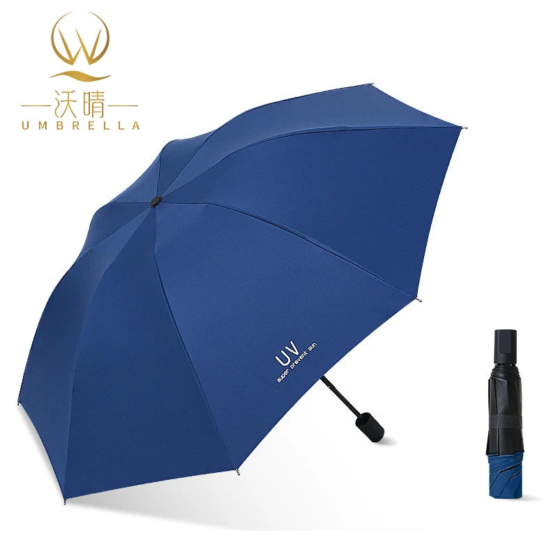 Wholesale 3-Fold Japanese Style Travel Umbrella Strong Windproof Compact Portable Minimalist Plastic for Promotional Gift Logo