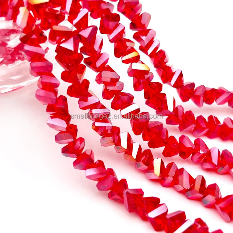 Wholesale Glass Pyramid Beads Loose Crystal Triangle Beads Decorative Faceted Cutting DIY Jewelry Making Show As Pictures