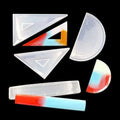 4 Pcs Ruler Pendant Epoxy Resin Molds Straight Ruler Triangular Silicone Molds Casting Molds with Scale DIY Jewelry Ruler Making
