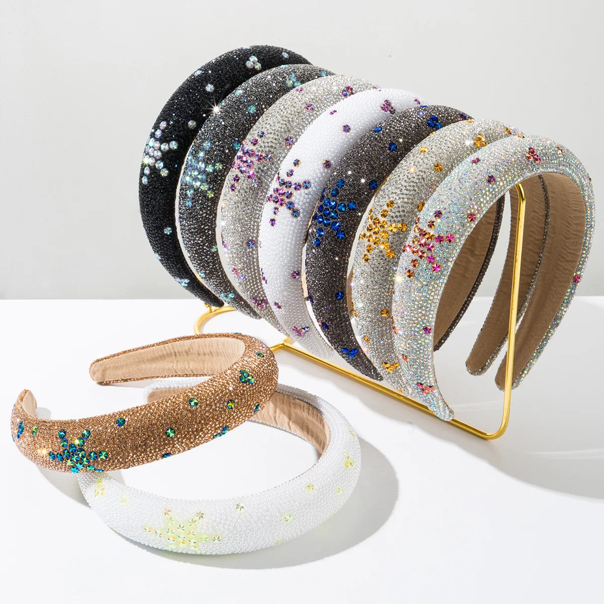 New Korean Advanced Sense Sponge Six Star Diamond Headband Name Warm Fashion Banquet All High-grade Hair Accessories Hair Card