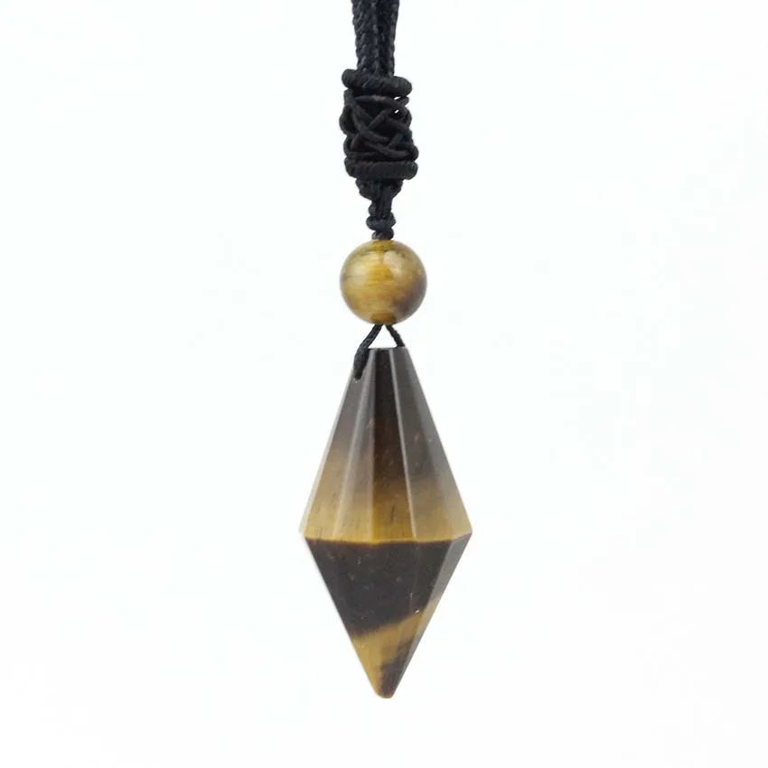 HZ Handmade Beautiful Tiger-eye Christmas Ornaments Healing Crystal Pendulums for Women Gifts