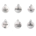 Inspirational DIY Charms Classic Silver Plated Zinc Alloy Pendants Jewelry Making Cheer Message Keychain Charms Bracelet