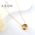 Ason 2023 New Fashion Stainless Steel Jewelry Necklace 18k Gold Plated Multiple Circles Mixed Accessories Necklace