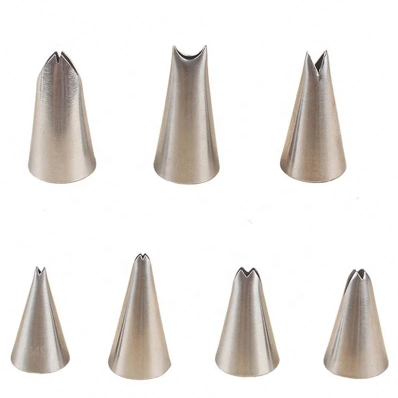 7 Pcs/Set Leaf Tip for Cake Decorating Stainless Steel Cake Nozzles Set