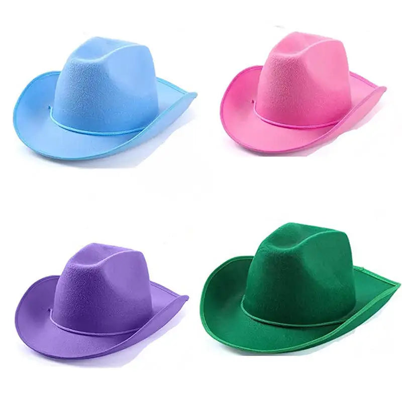 2026 Unisex Adult Cowboy Hats Hot Selling Light Pink Plain Felt Hat for Sports Parties Casual Outings Fishing