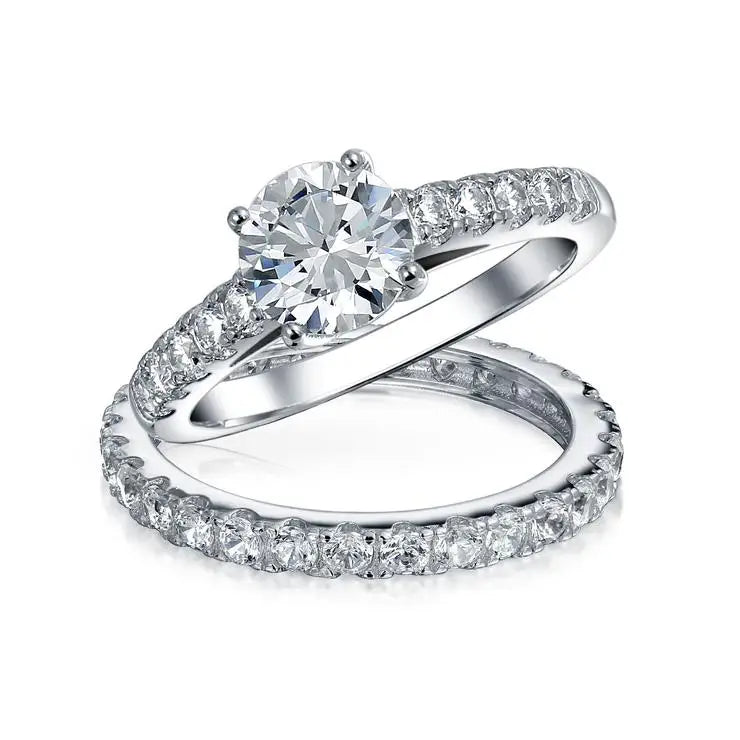 Jewelry Manufacturer Luxury 925 Sterling Silver Engagement Wedding Rings Fashion Women's Rings