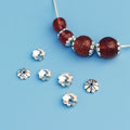 5mm 6.5mm 925 Sterling Antique Silver Engraving Flower Shaped End Cap Beads for Pearl Holder Jewelry Making