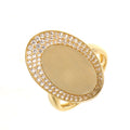 Hot Sale Fashion Small 5A Zircon Diamond Sliver 18k Gold Plated Engagement Rings Wedding Chunky Rings Jewelry Women