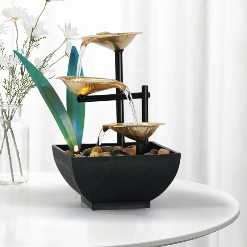 Gifts Desktop Water Fountain  Portable Tabletop Waterfall Kit Soothing Relaxation Zen Meditation Lucky Fengshui  Home Decor
