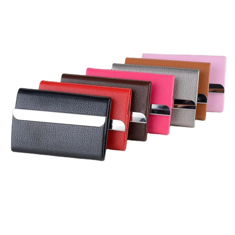 Classic Yueli Fashion Business Cards Holder for Men Women Factory Price No Closure Custom Logo Silk Screen Printing
