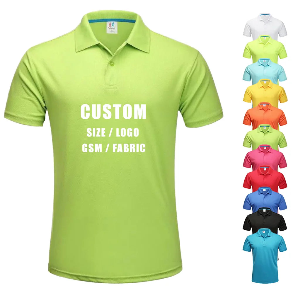 Wholesale Customizable Men's Dry Polo Shirts Short Sleeve Golf Tshirts Knitted Polyester Chemises Sublimable Polo Sublimable