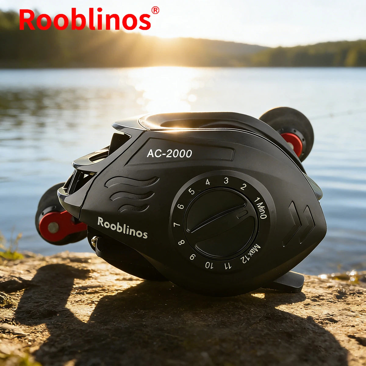 [Germany Stock] Rooblinos AC2000 Left-handed Baitcasting Reel 7.2:1 Gear Ratio Two-Speed System Line Twist Prevention for