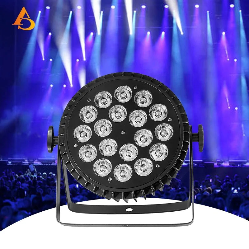 AICPOSE Hot Sale 18pcs 12w 15w 18w 4in1 5in1 6in1 Led Par Light Dmx Stage Flat Light