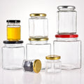 Hexagon Shape Clear Glass 30ml Mini Jam Honey Bee Storage Container Jar  45ml Gift Bottle Golden Lid