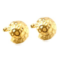 2024 Women's Trendy Gold Hammered Hollow Hemisphere Earrings Hypoallergenic Non-Tarnish Stainless Steel 18K Gold Plated