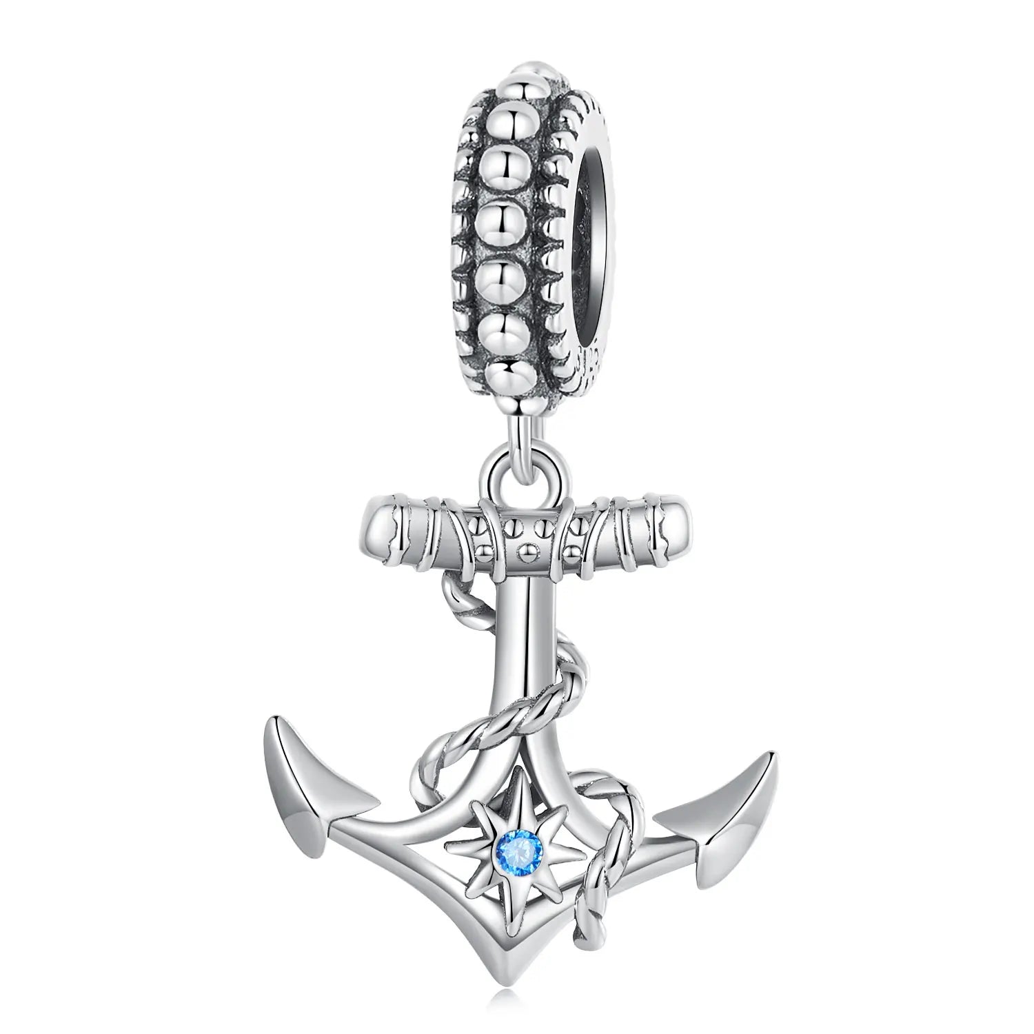 925 Sterling Silver Retro Boat Anchor Pendant Charms Fit Bracelet DIY Silver Beads Women Fashion Jewelry Accessories SCC2401