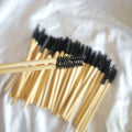 Custom Logo Disposable Make Up Mascara Lash Bamboo Brush For Cleaning Bamboo Brush For Lash Extension