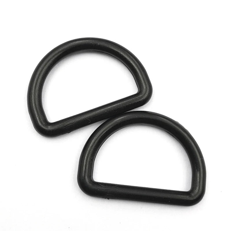 Black Multi-Purpose Plastic 2.5cm D Ring D Shaped Buckle for Harnesses Clothes Dog Leashes Backpacks Purse Strap Accessories