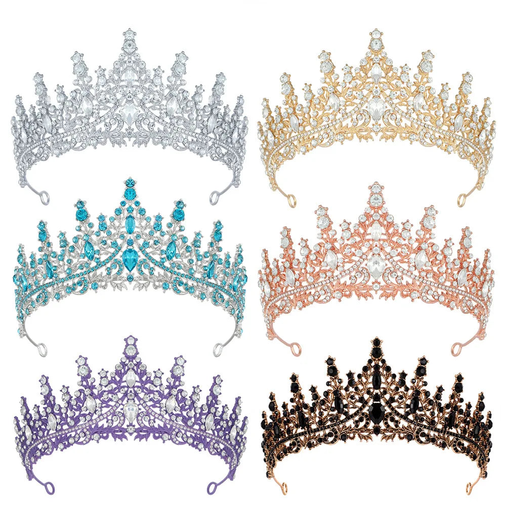 Pafu Wedding Crown Women Set Rhinestone Queen Crowns Wedding Bridal Hair Accessories Women Crystal Princess Tiara for Women Girl