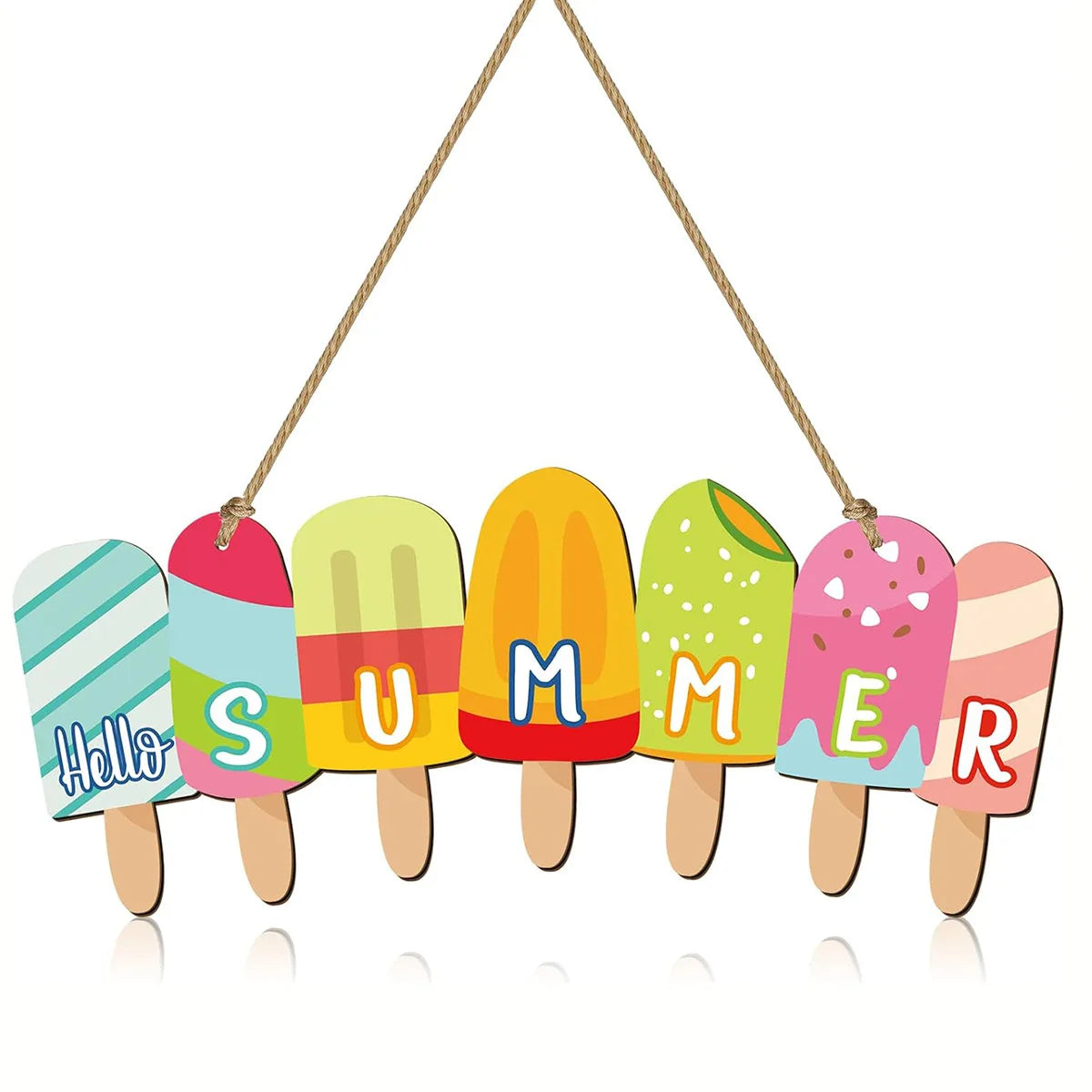 Ice Cream Summer Breeze Wooden Sign Decoration Home Front Entry Door Hanging Wholesale