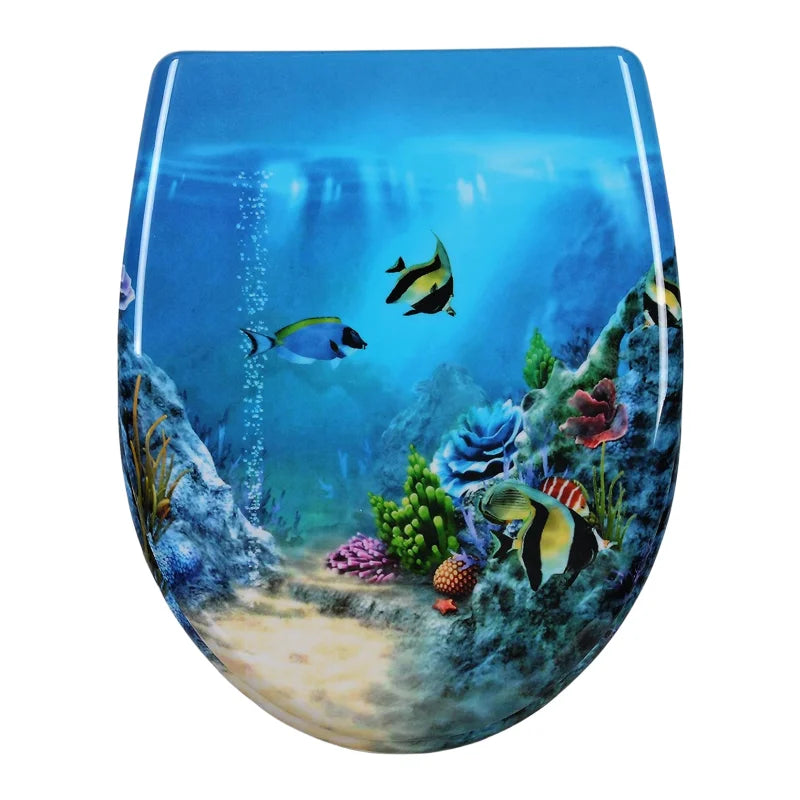 Modern Design High Quality Urea Resin Circular Soft Closing Toilet Seat Cover 3-Year Warranty Female Washing Color Printing