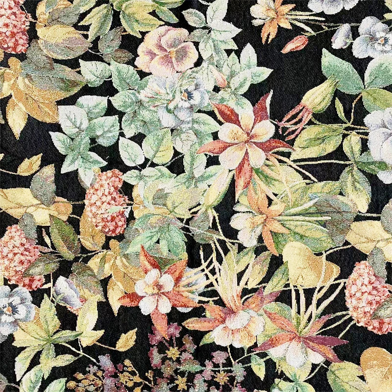 Polyester Cotton Blend Yarn-Dyed Medium Weight Breathable Oil Painting Texture Jacquard Upholstery Fabric